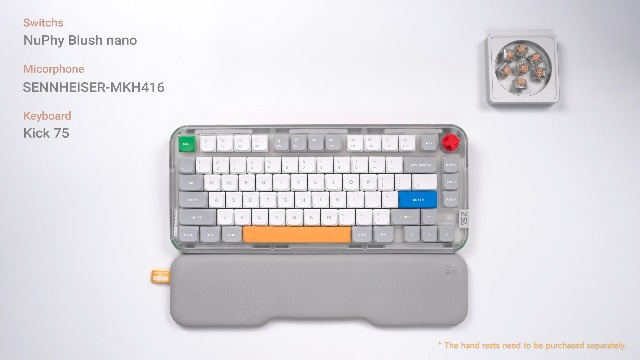 nuphy Kick75 Wireless Low Profile Mechanical Keyboard with Volume